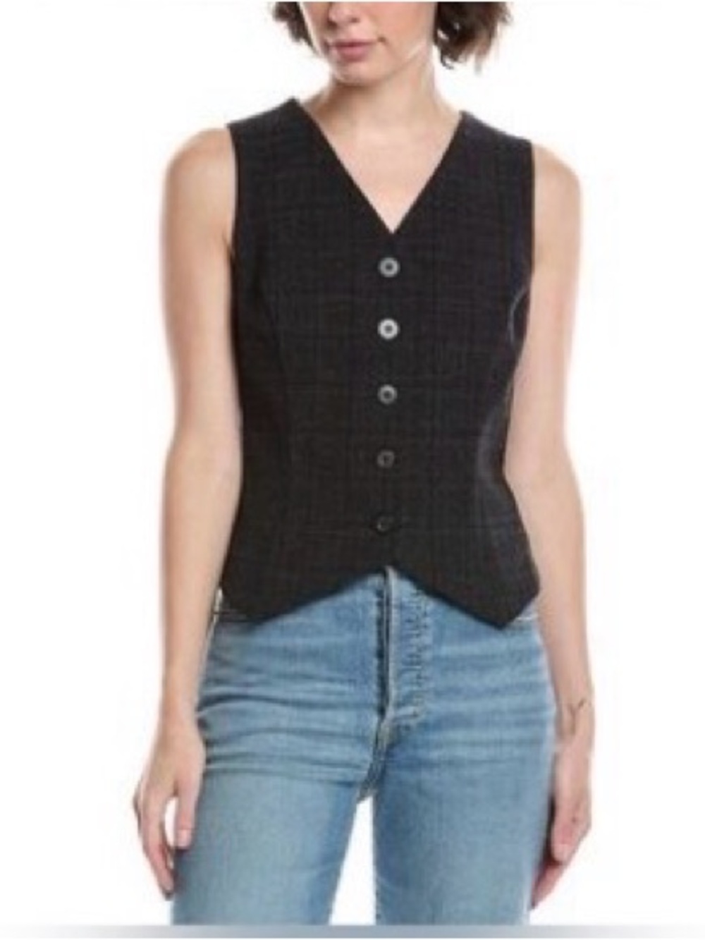 CAbi Charcoal Swagger Button Vest